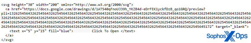 A malicious SVG links to a Google Doc file