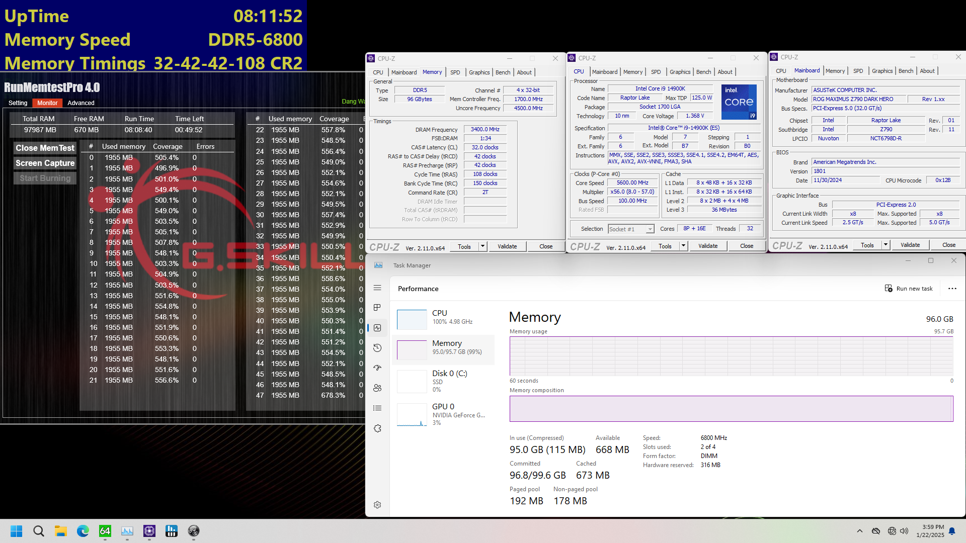 G.Skill DDR5-6800 CL32 and DDR5-6400 CL28 memory testing