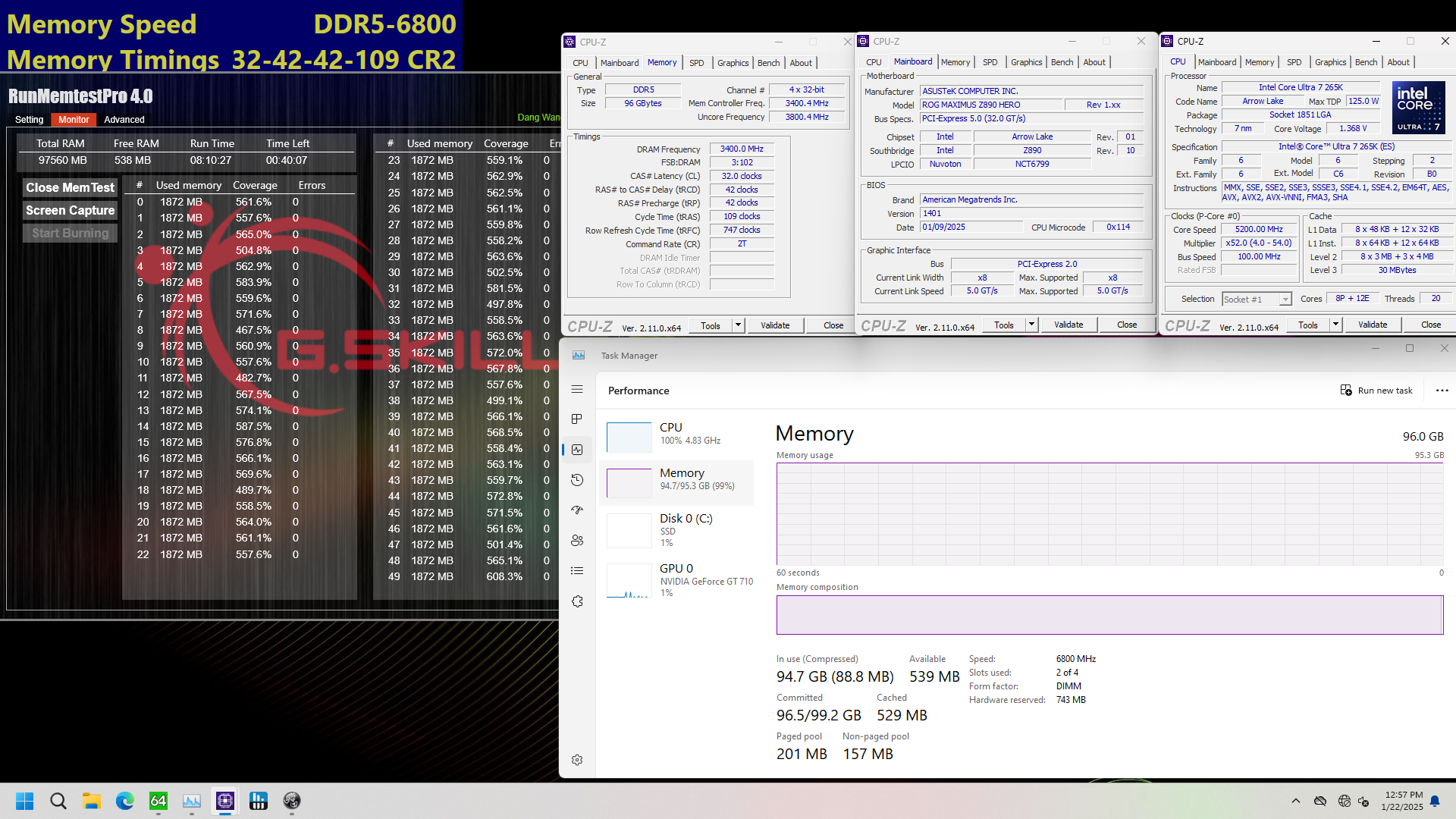 G.Skill DDR5-6800 CL32 and DDR5-6400 CL28 memory testing