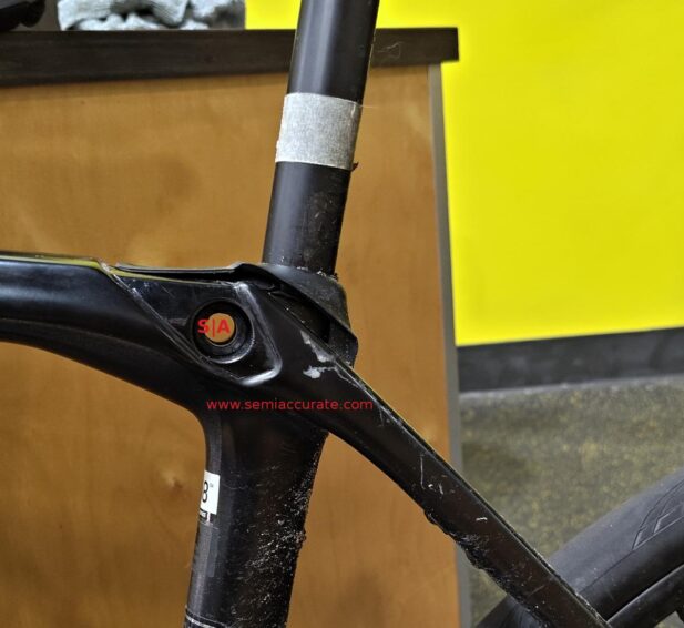 Frame closeup with hole