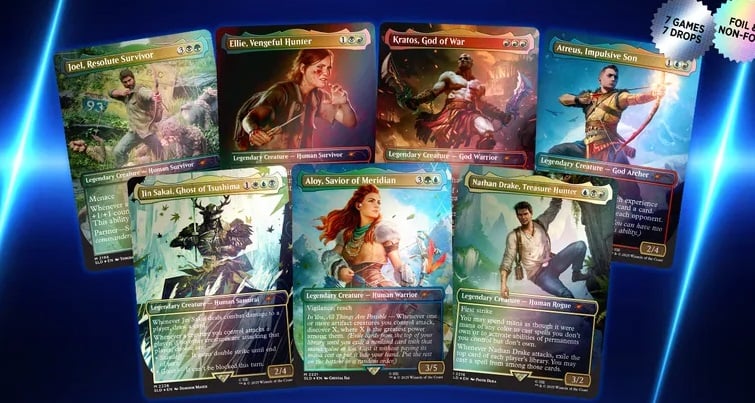 A Secret Lair drop shows PlayStation characters. 